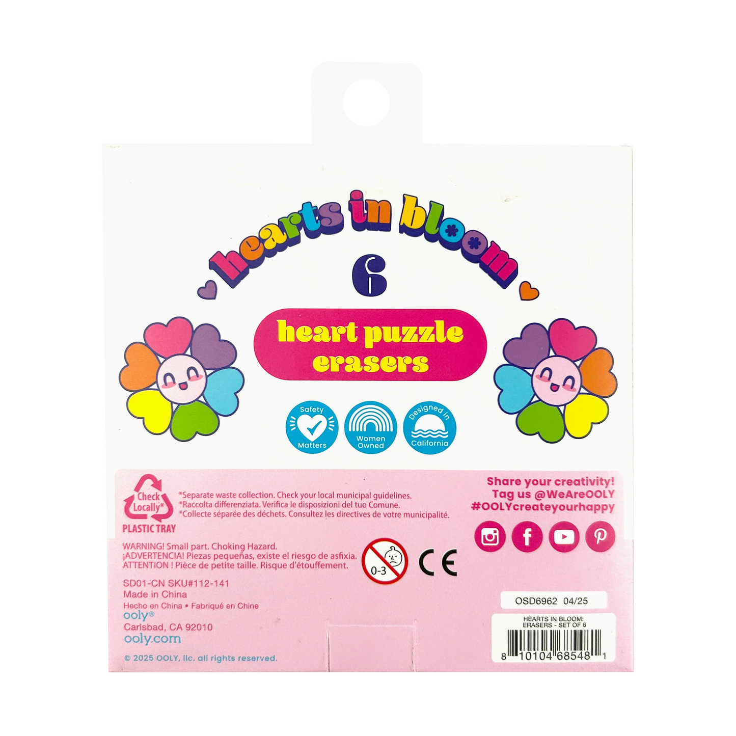 Ooly - Hearts in Bloom Puzzle Erasers