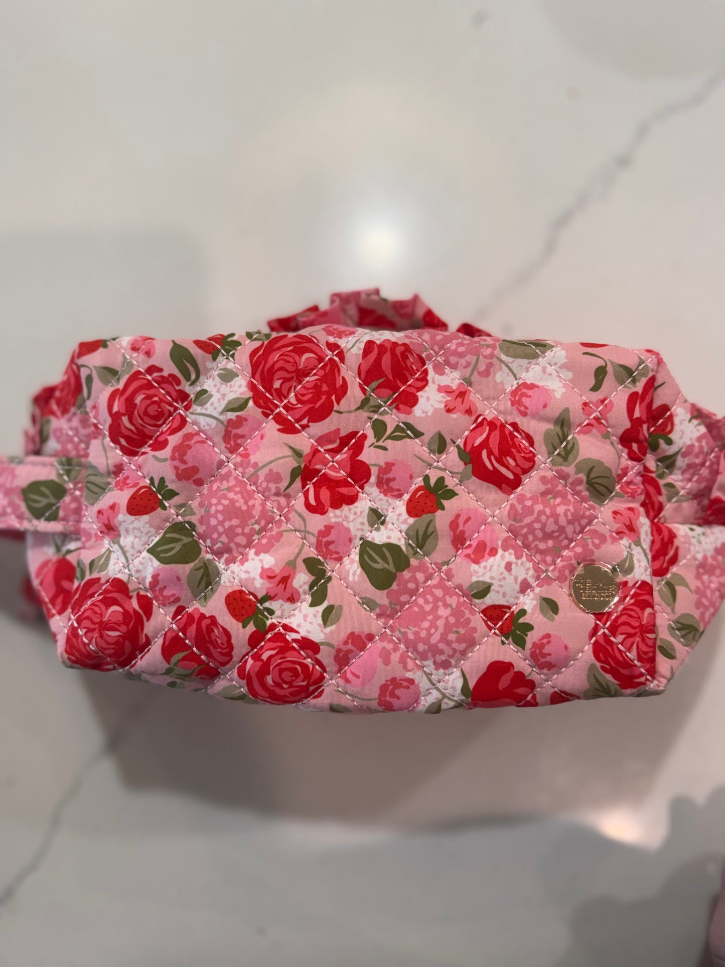 Rose Quilted Cosmetic Pouch by the Darling Effect