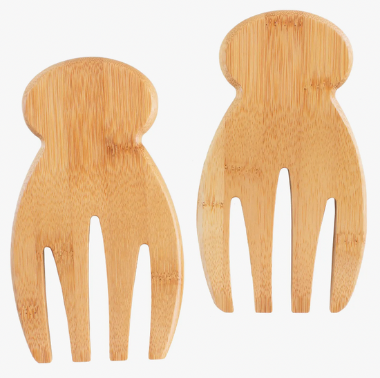 Salad Hands, Bamboo Salad Serving Utensils