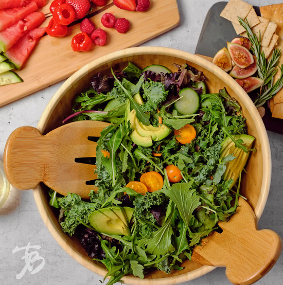 Salad Hands, Bamboo Salad Serving Utensils