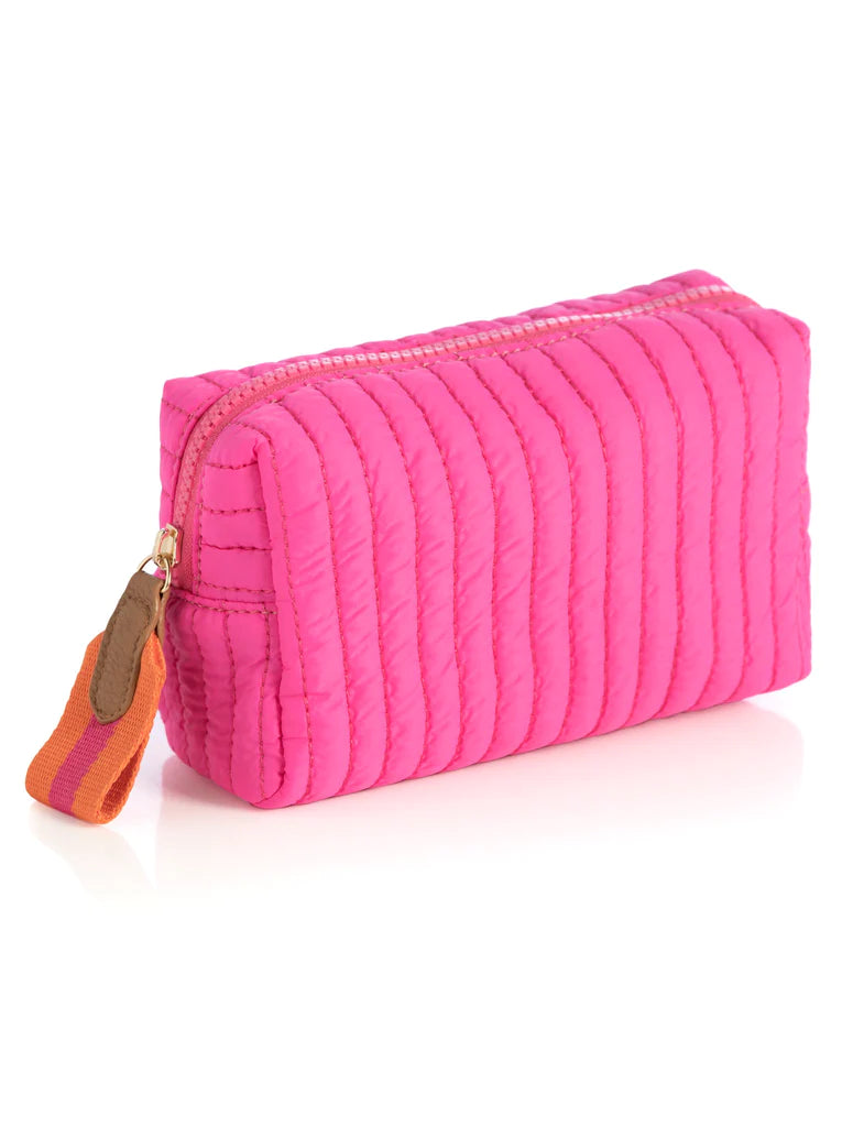 Ezra Small Boxy Cosmetic Pouch, Magenta