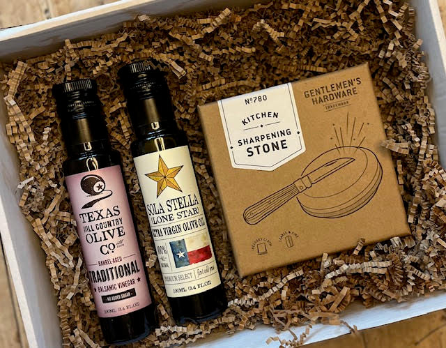 Texas Olive Oil Co & Sharpening Stone Boxed Set